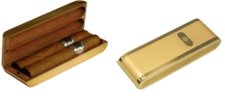  Gold plated cigar pocket holder 