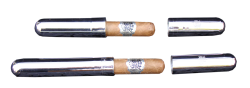  Silver tube for cigars 